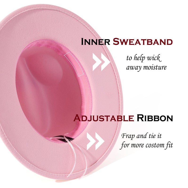 Lisianthus Women Belt Buckle Fedora Hat Pink - Image 4